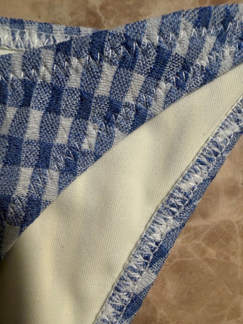 triangl swimwear Blue Gingham Triangle Bikini Set - Picture 5 of 9